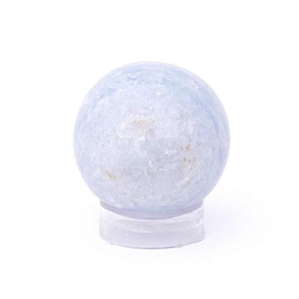 40mm Blue Calcite Gemstone Sphere & Stand Natural Crystal Display Ball Healing